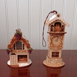 2 Vintage Collectible Ginger Cottages ornaments
